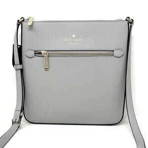 Kate Spade Sadie North South Crossbody in Platinum Grey Leather k7379